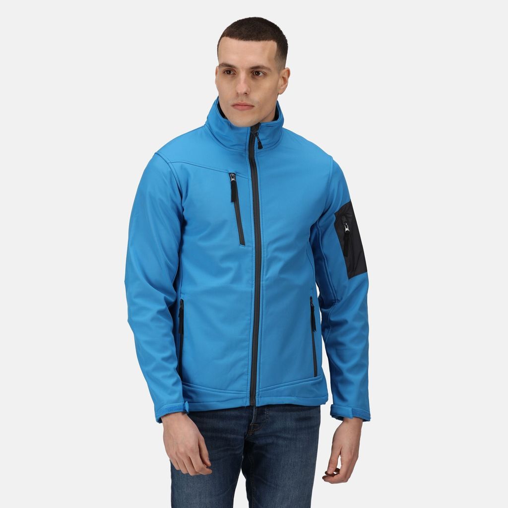 Regatta Workwear Men's Wind Resistant Arcola 3 Layer Membrane Softshell Jacket French Blue Seal Grey, Size: Xxxl