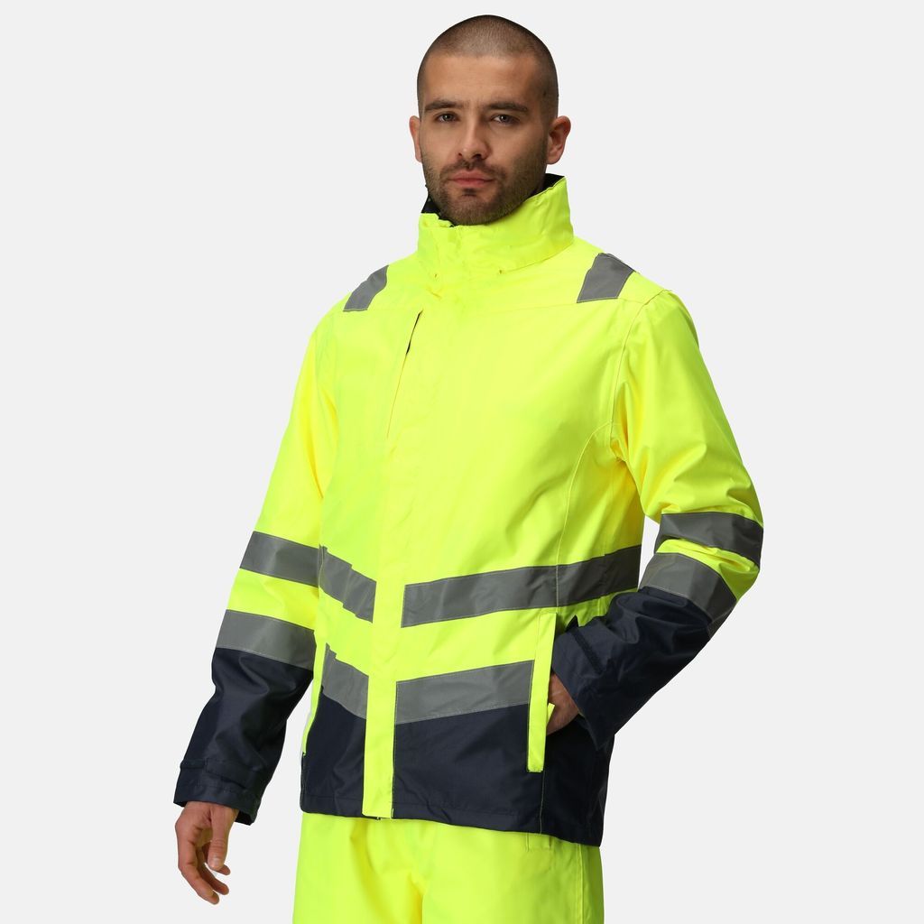 Regatta Men's Waterproof 3 In 1 Hi-Vis Jacket Yellow Navy, Size: Xxl