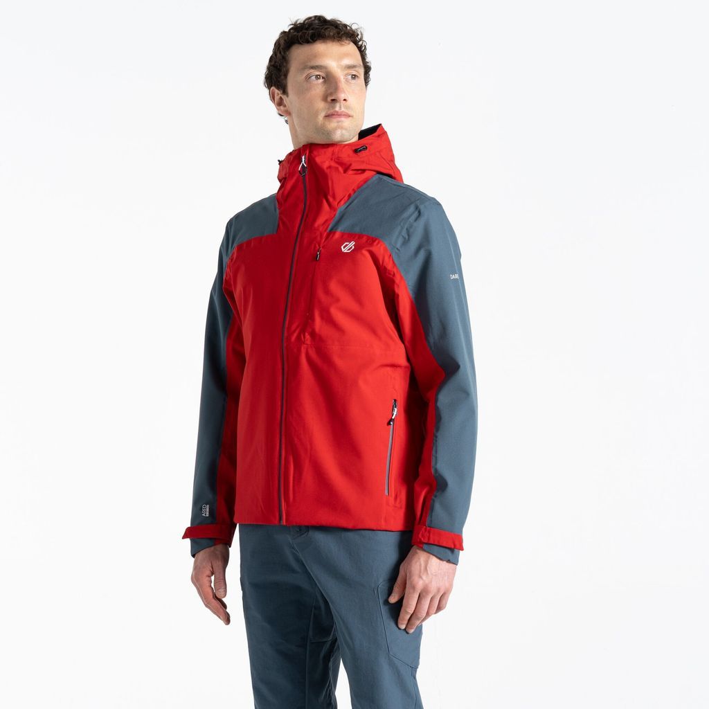 Men's Water Repellent Diluent Era Waterproof Jacket Danger Red Orion Grey, Size: XS