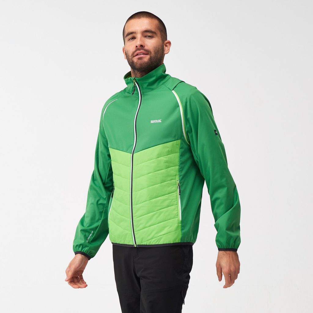 Men's Breathable Steren Hybrid Softshell Jacket Field Green Jasmine Green Ash, Size: M