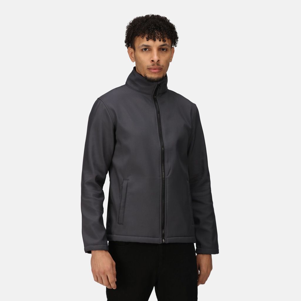 Regatta Workwear Men's Breathable Ablaze Printable Softshell Jacket Seal Grey Black, Size: M