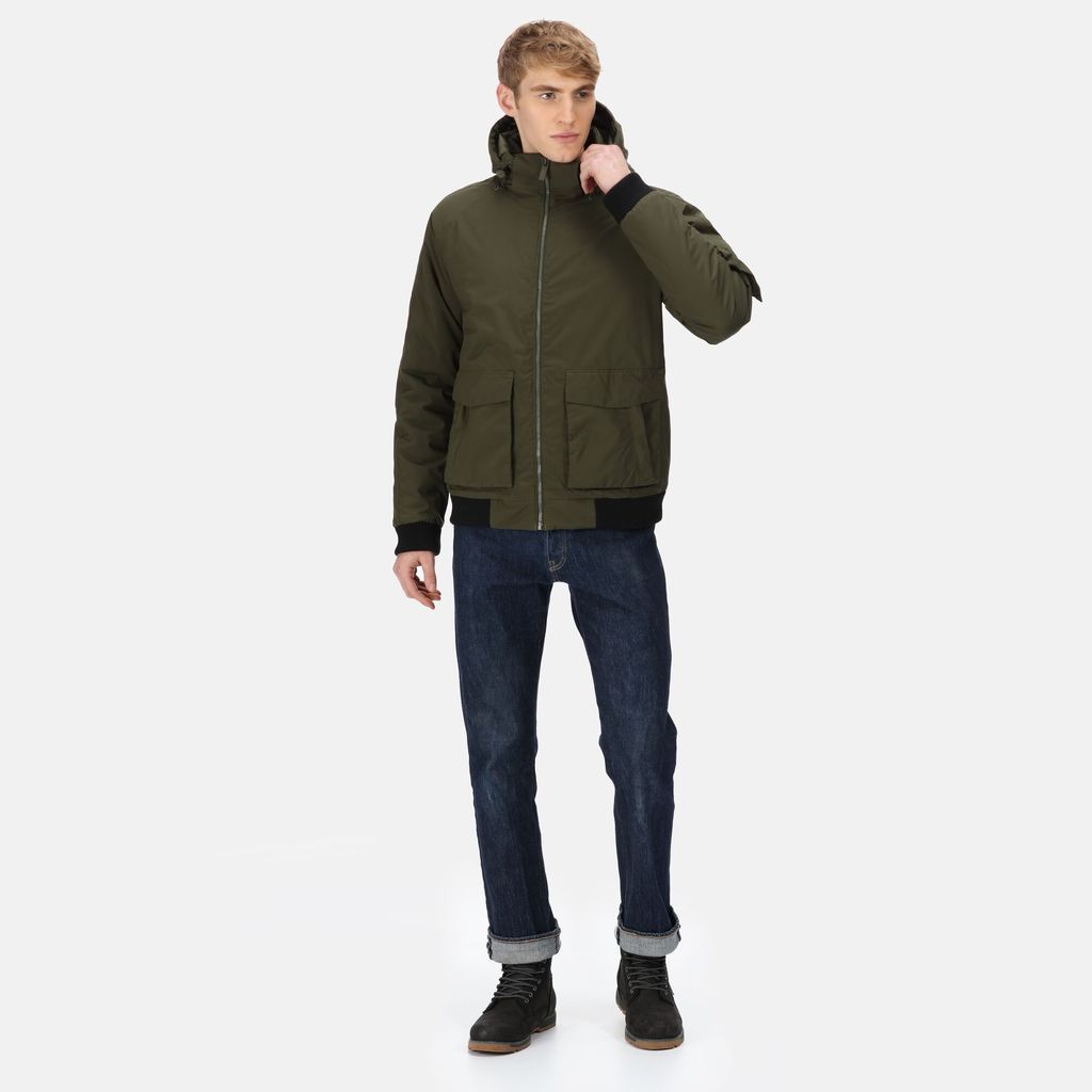 Men's Breathable Faizan Waterproof Jacket Dark Khaki, Size: L