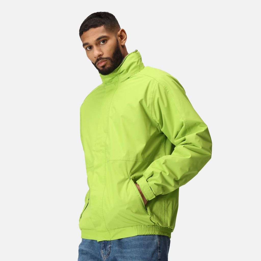 Men's Dover Fleece Lined Waterproof Insulated Bomber Jacket Key Lime Seal Grey, Size: XS