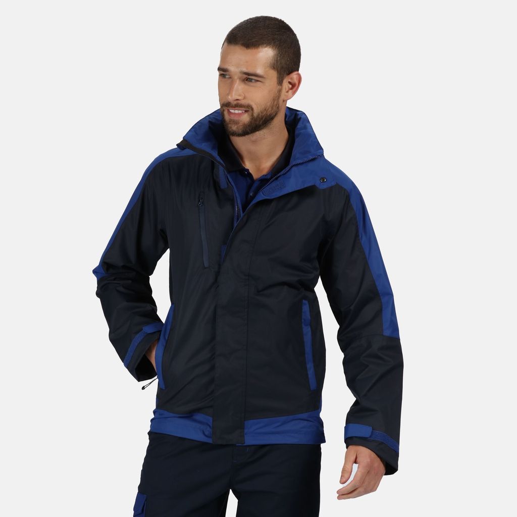 Men's Contrast Waterproof Shell Jacket Navy New Royal Blue, Size: XL