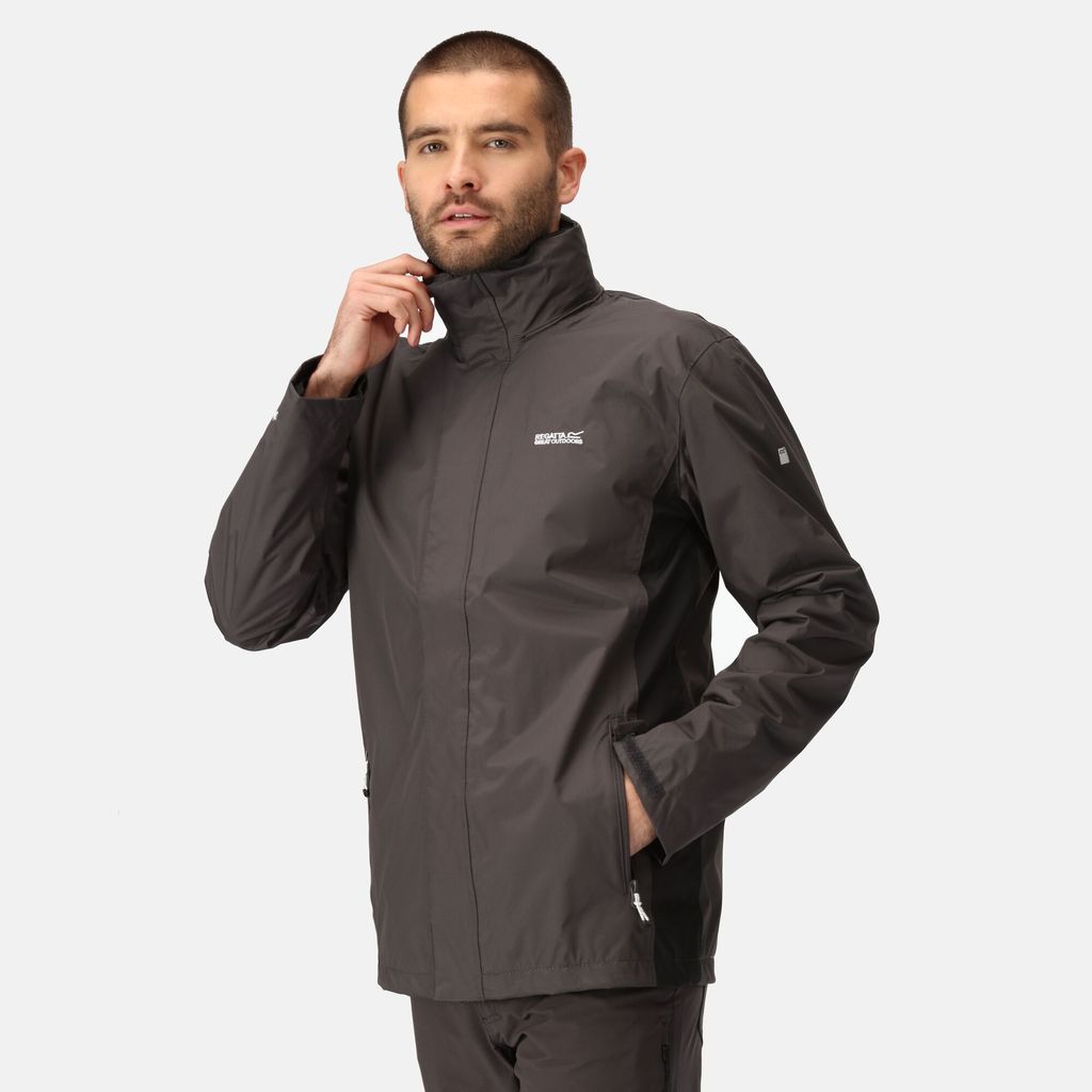 Men's Breathable Matt Waterproof Jacket Ash Black, Size: XL