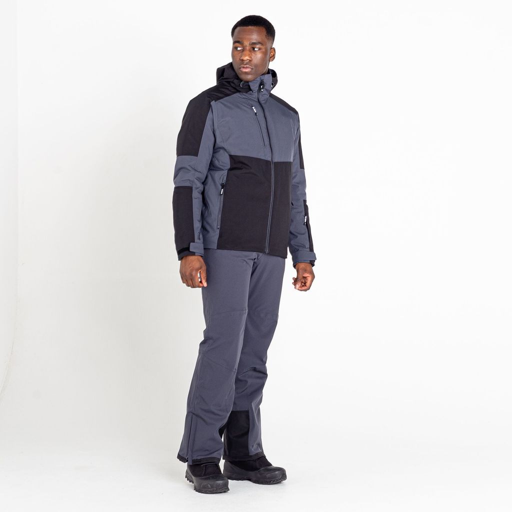 Men's Breathable Emulate Ski Jacket Black Ebony Grey, Size: L