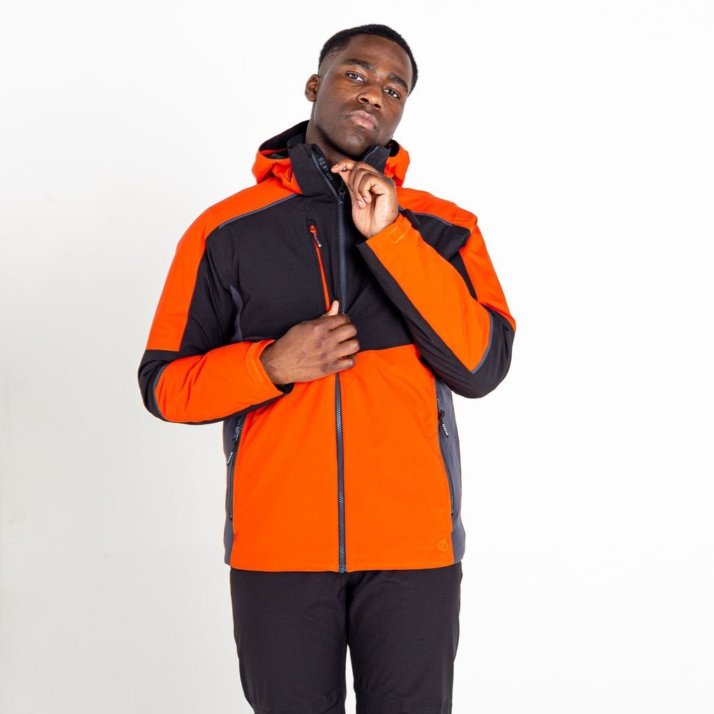Men's Breathable Emulate Ski Jacket Amber Glow Black, Size: L