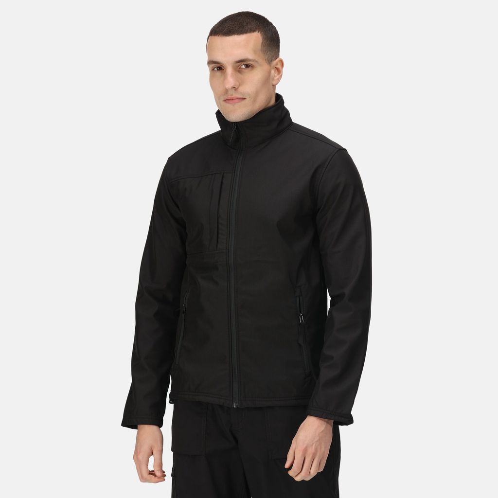 Regatta Workwear Men's Waterproof Octagon II Printable 3 Layer Membrane Softshell Jacket Black, Size: M