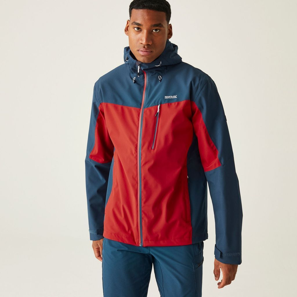 Men's Breathable Birchdale Waterproof Jacket Danger Red Moonlight Denim, Size: 3XL