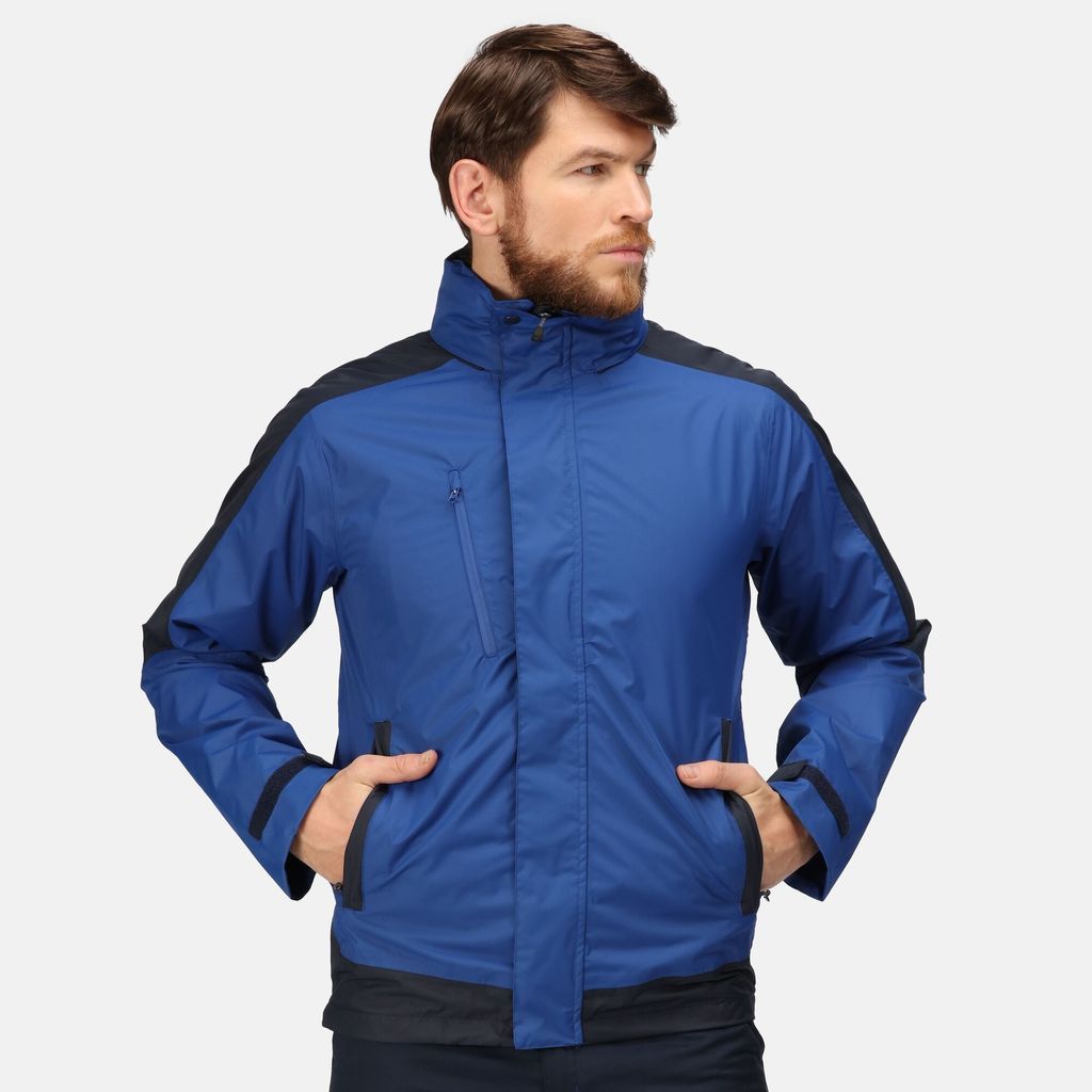 Men's Contrast Waterproof Shell Jacket New Royal Blue Navy, Size: XL