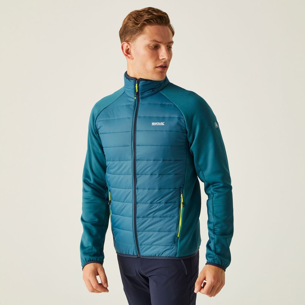 Men's Water-repellent Clumber IV Hybrid Jacket Moroccan Blue Citron Lime, Size: XL