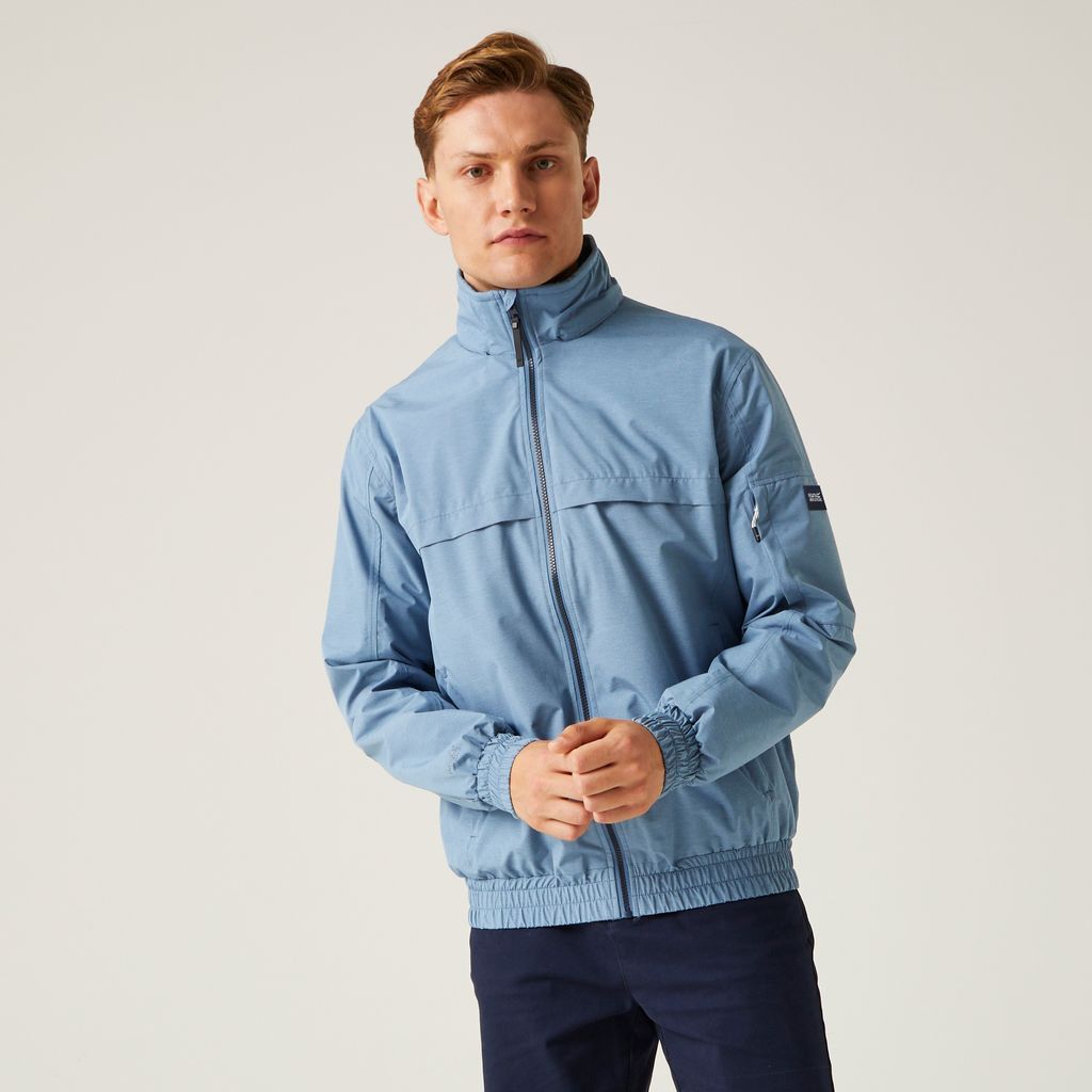 Men's Breathable Shorebay Waterproof Jacket Coronet Blue Linear Stripe, Size: 5XL