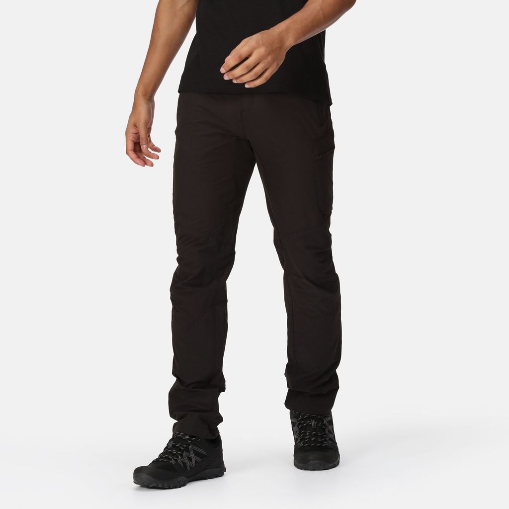 Men's Water-repellent Highton Walking Trousers Black, Size: 38R