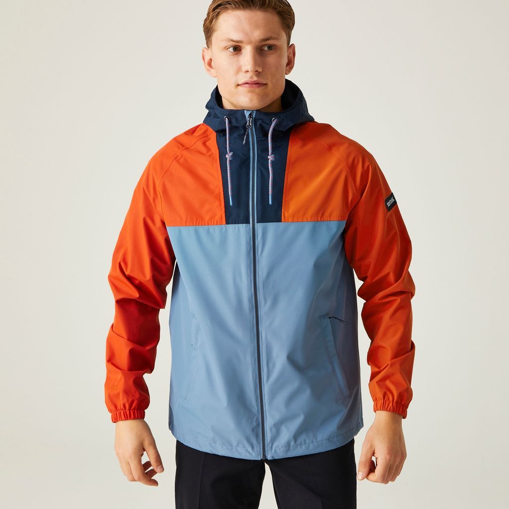 Men's Belcastel Waterproof Jacket Rusty Orange Coronet Blue Navy, Size: Xxl