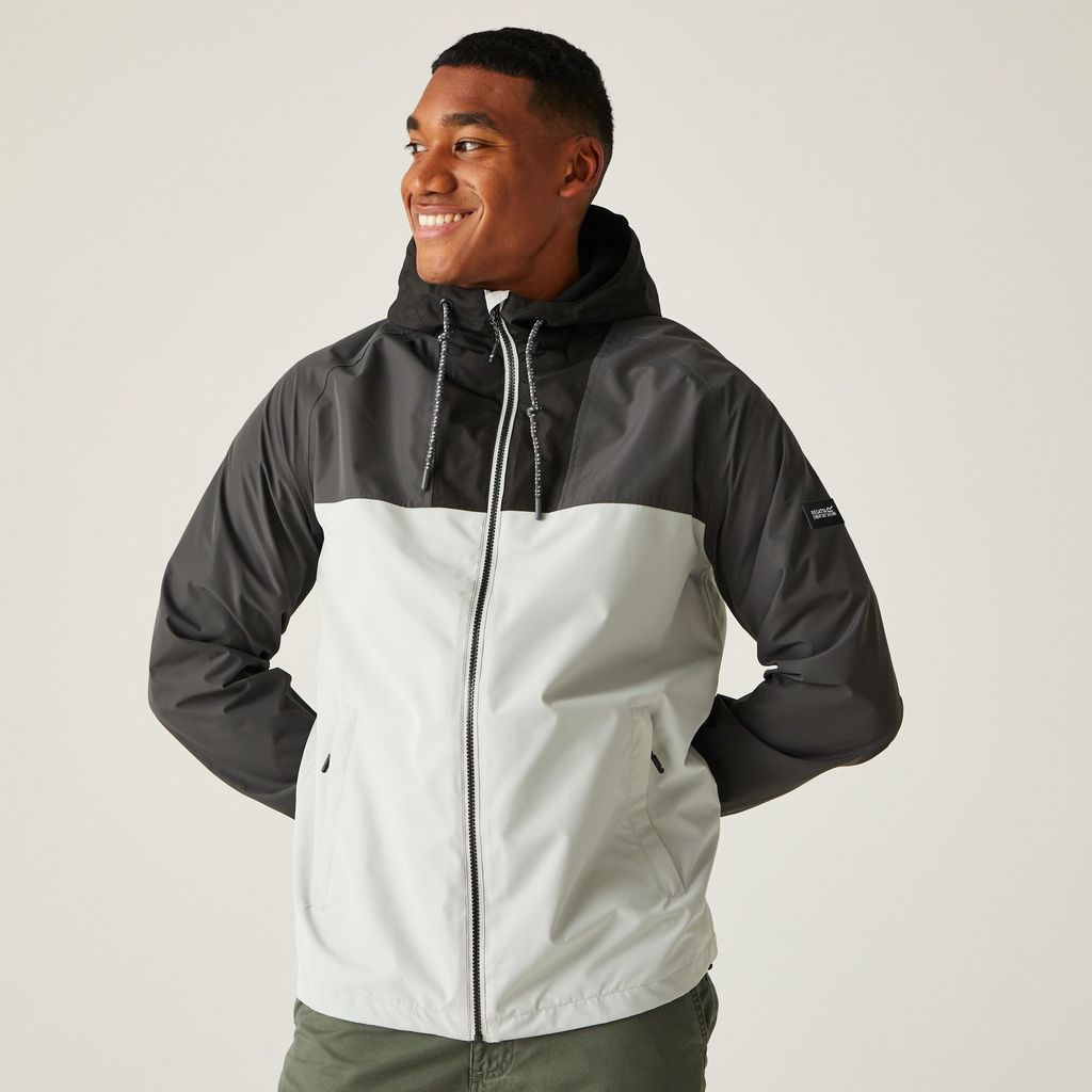 Men's Belcastel Waterproof Jacket Dark Grey Silver Grey Black, Size: XL