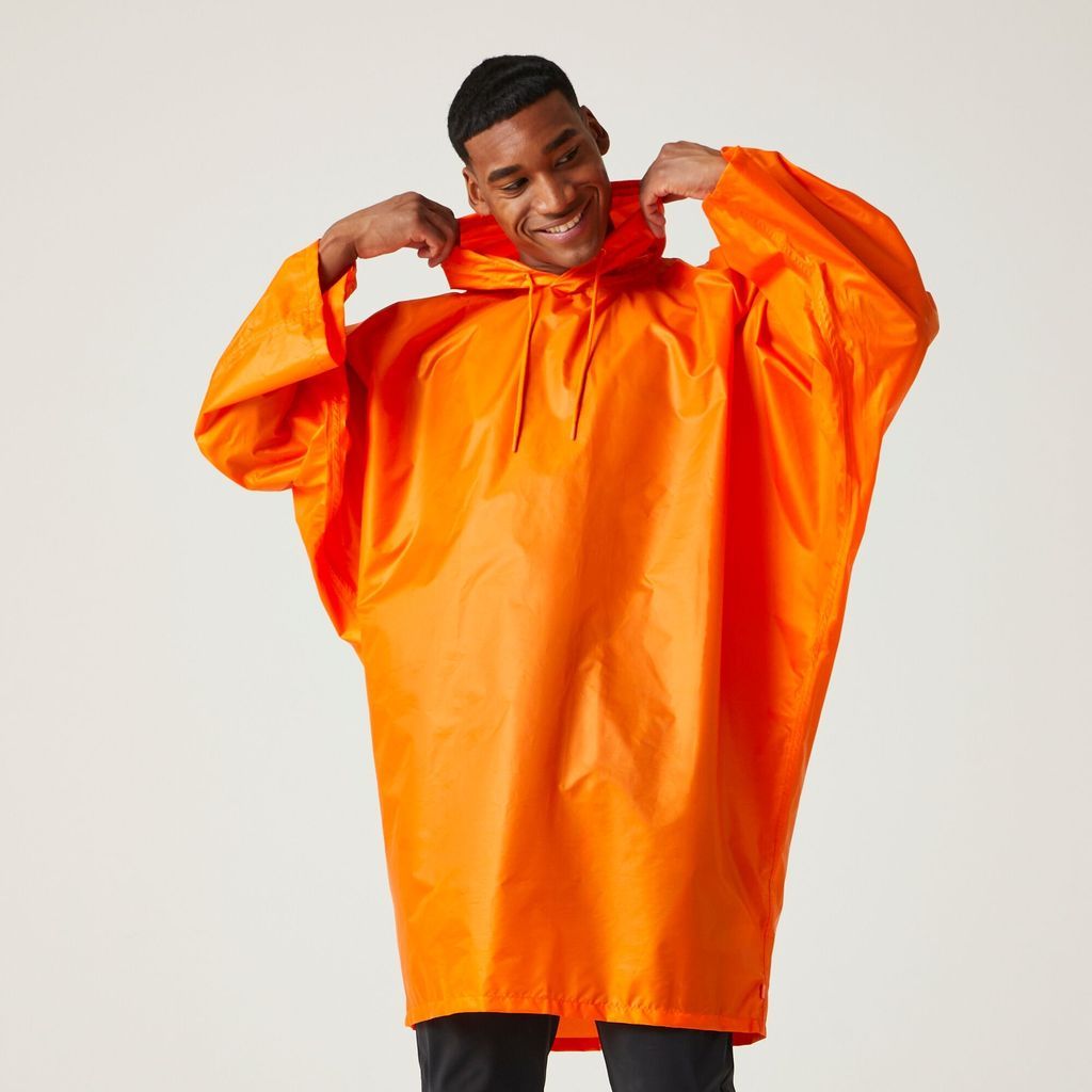 Men's Fedrik Waterproof Poncho Jacket Persimmon, Size: M