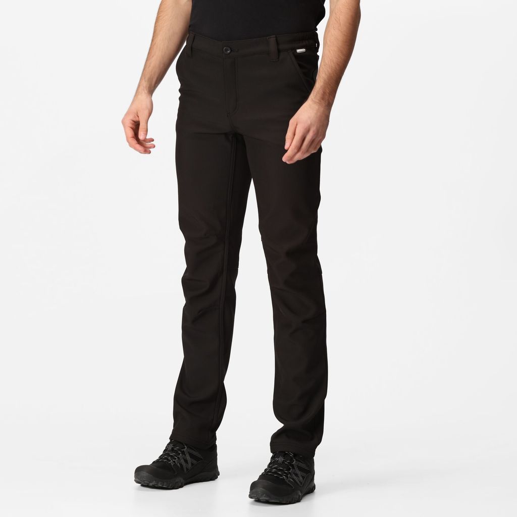 Men's Water Repellent Fenton Softshell Walking Trousers Black, Size: 36L