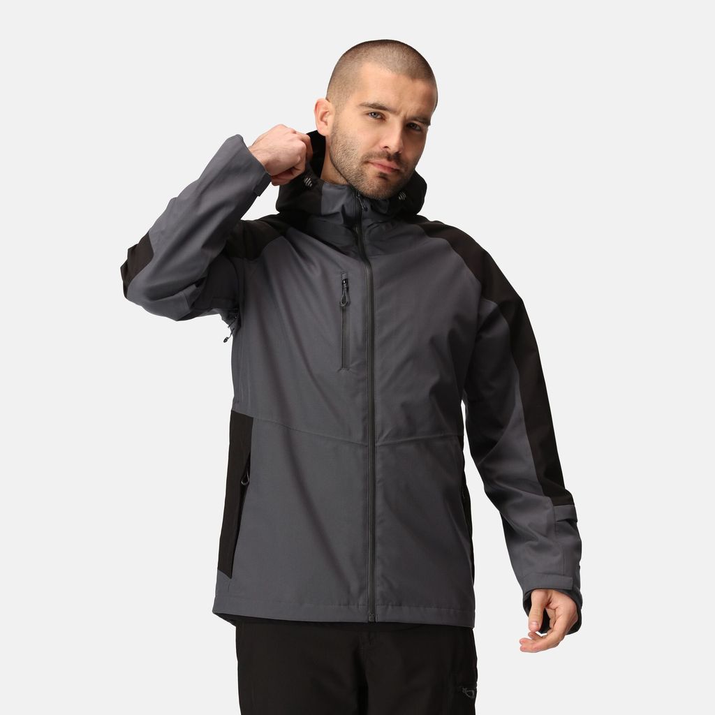 Men's Lightweight X-Pro Beacon Waterproof Jacket Seal Grey Black, Size: XL