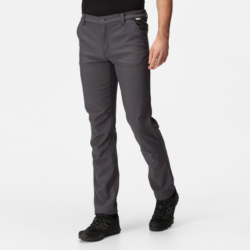 Men's Water Repellent Fenton Softshell Walking Trousers Seal Grey, Size: 36L - Regatta