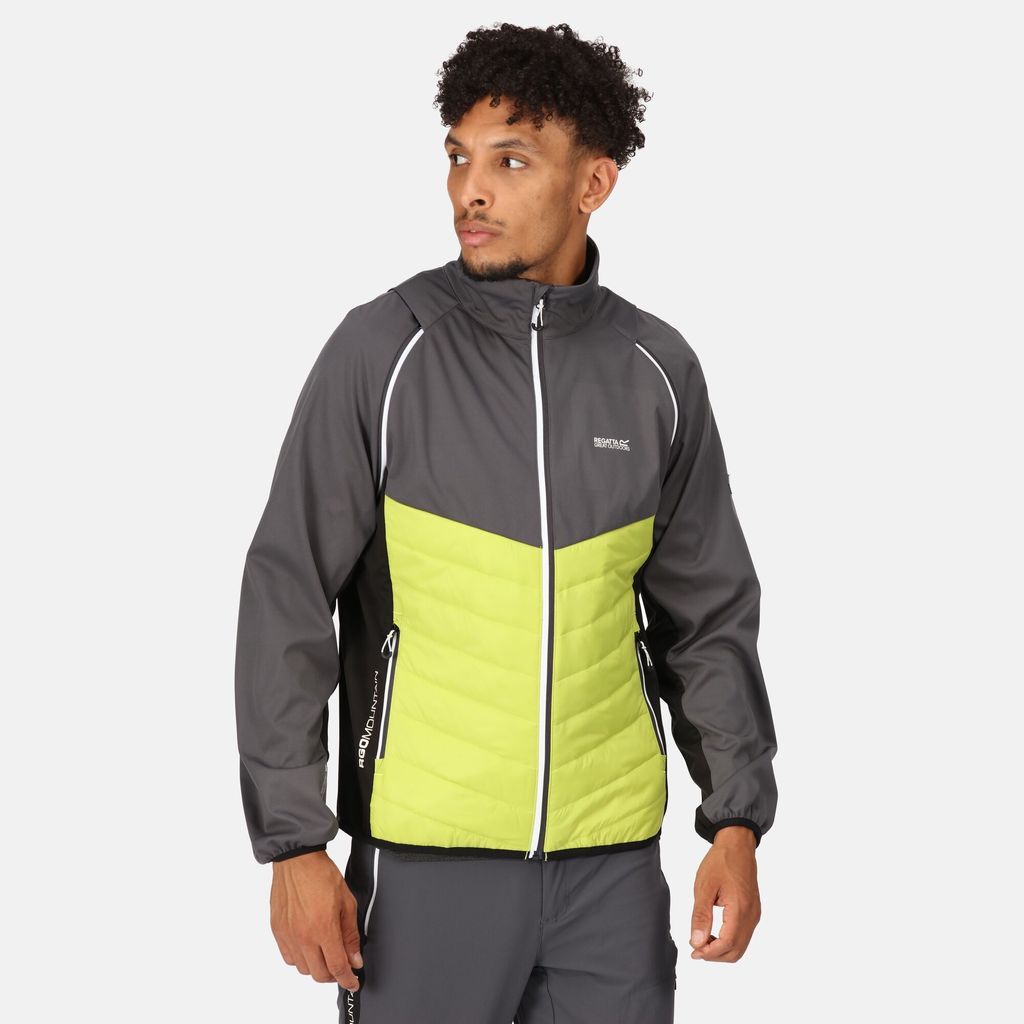 Men's Breathable Steren Hybrid Softshell Jacket Seal Grey Green Algea, Size: XL