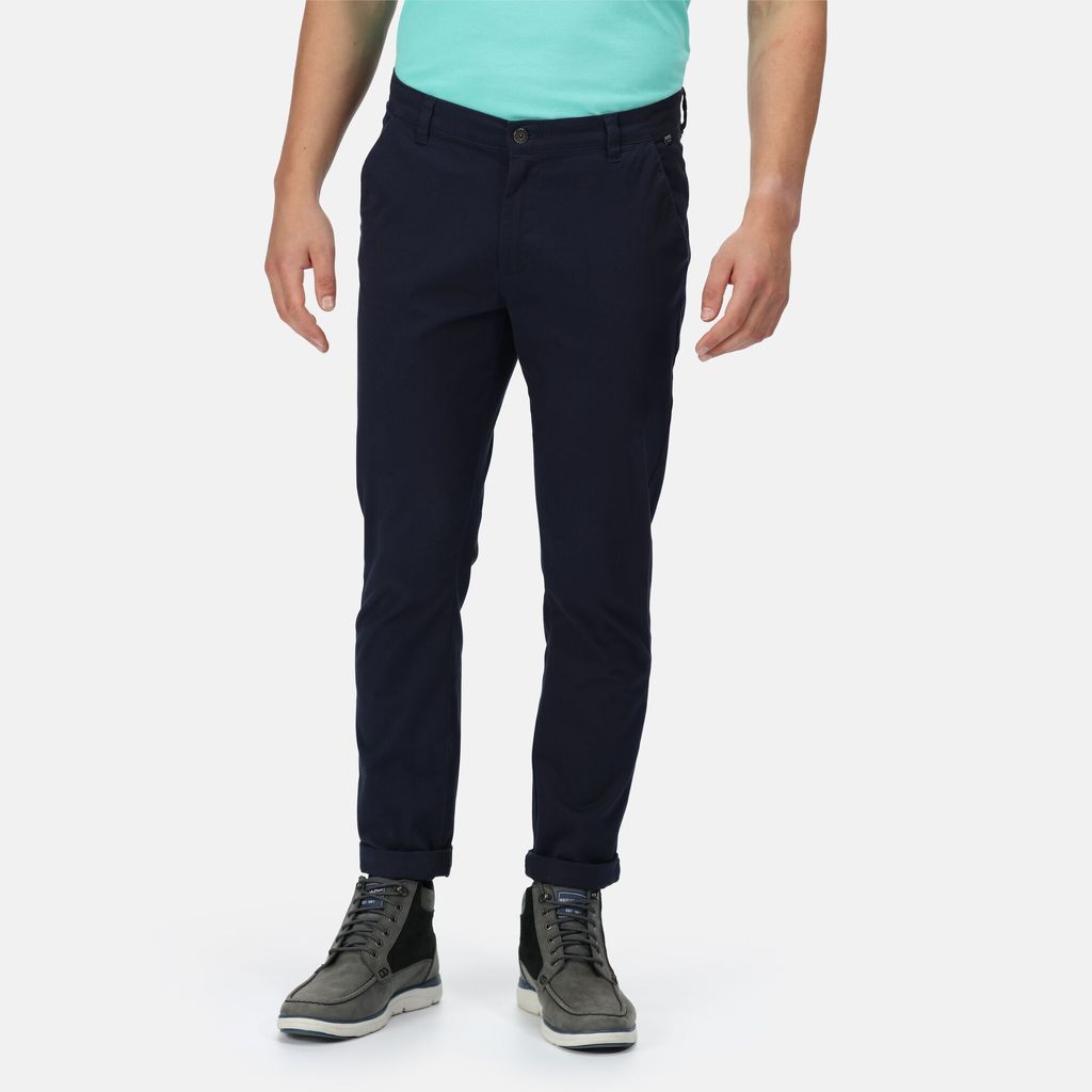 Men's Breathable Sandros Chino Trousers Navy, Size: 36R