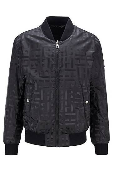 Reversible blouson jacket with all-over monograms