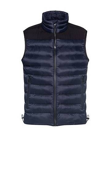 Padded gilet in water-repellent fabric