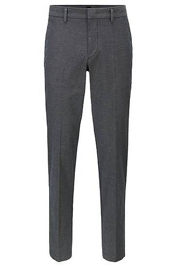 Slim-fit chinos in micro-patterned stretch cotton