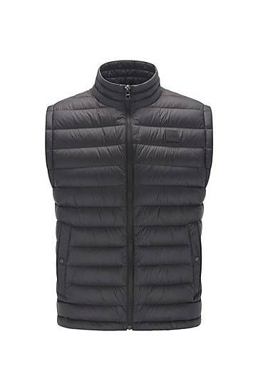 Packable down gilet with water-repellent outer