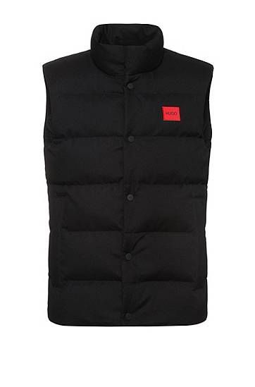 Slim-fit padded gilet in water-repellent fabric