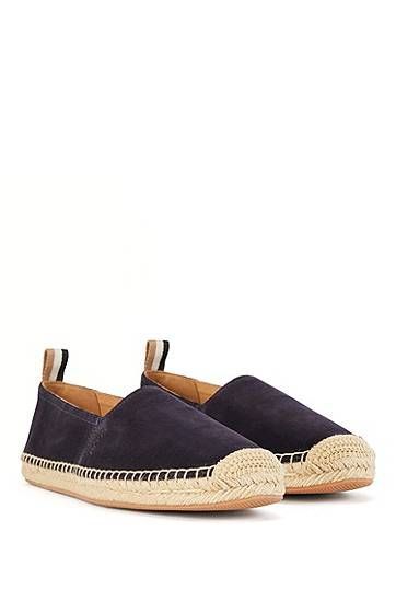 Suede espadrilles with embossed logo