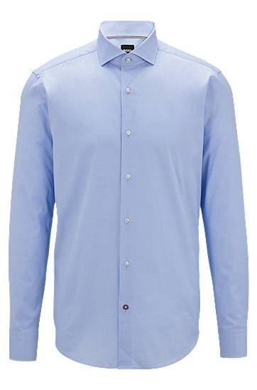 Regular-fit shirt in stretch-cotton twill