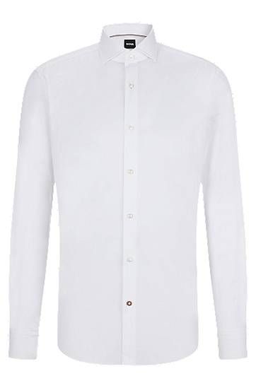 Regular-fit shirt in stretch-cotton twill