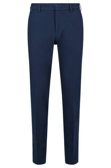 Slim-fit trousers with front pleats in a cotton blend