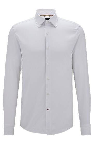 Casual-fit shirt in cotton with signature-stripe underplacket