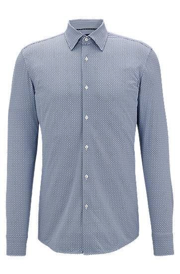 Slim-fit shirt in printed Italian performance-stretch jersey