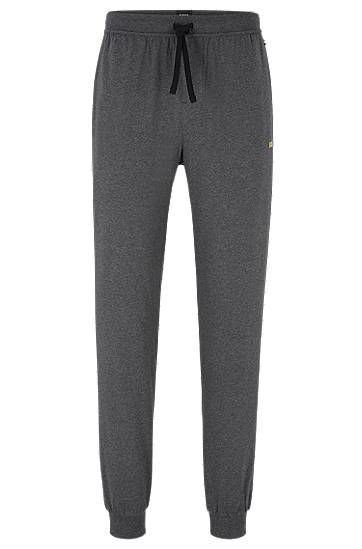 Stretch-cotton tracksuit bottoms with embroidered logo