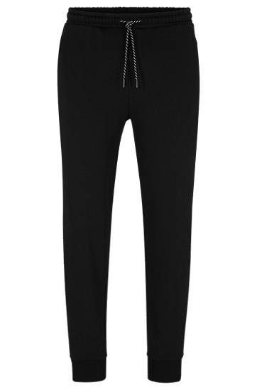 Cotton-terry tracksuit bottoms with contrast logo