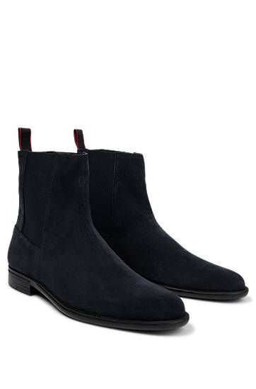 Suede Chelsea boots with rubber outsole and logo detail