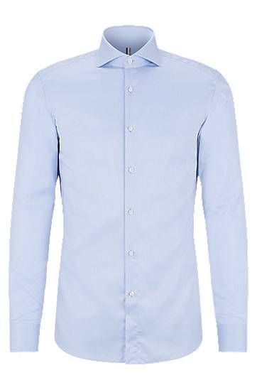 Slim-fit shirt in non-iron structured organic cotton