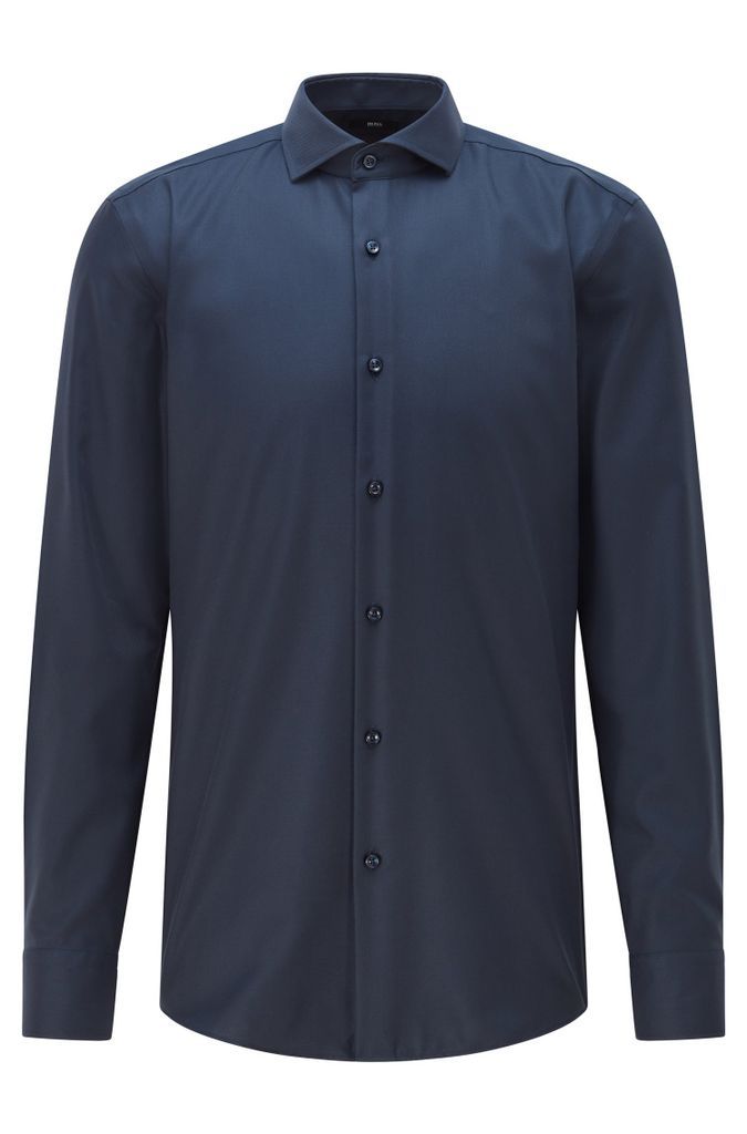 Slim-fit shirt in micro-structured performance cotton