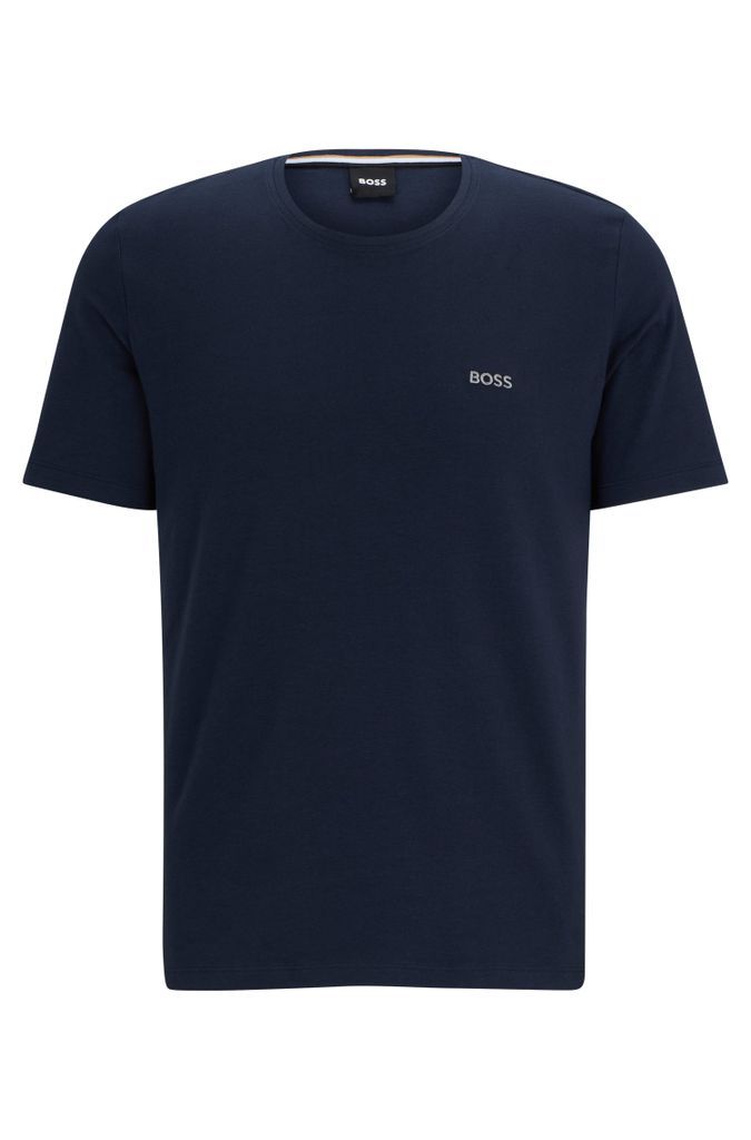 Stretch-cotton regular-fit T-shirt with contrast logo