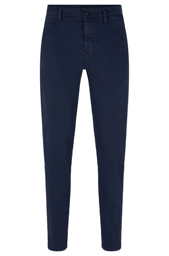 Tapered-fit trousers in stretch twill with twin loops