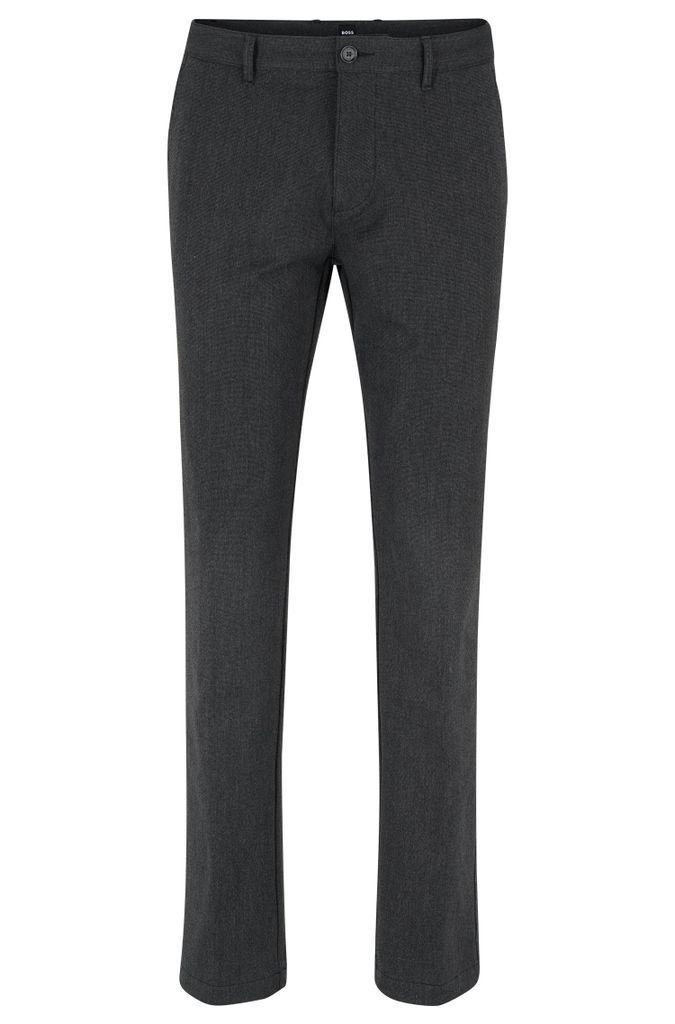 Regular-fit chinos in patterned stretch fabric