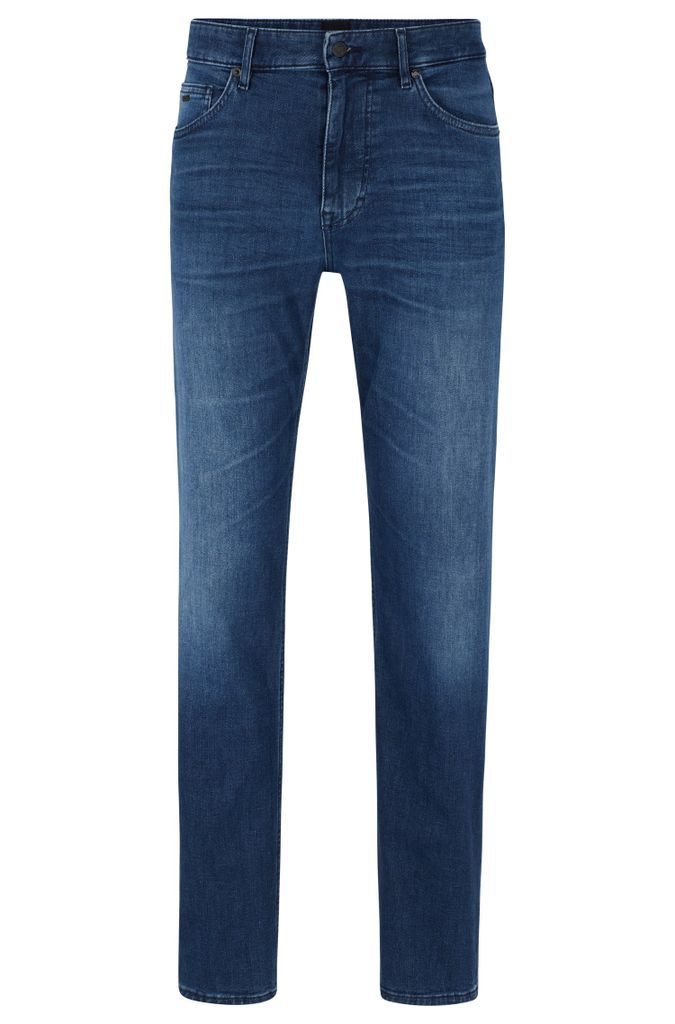 Relaxed-fit jeans in blue Italian cashmere-touch denim