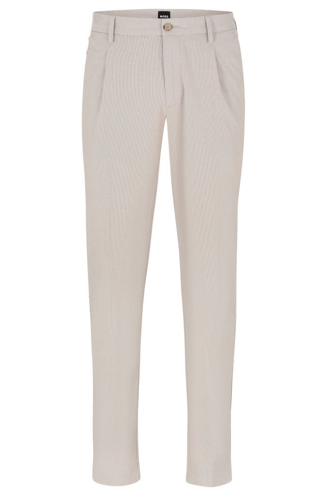 Slim-fit trousers in a patterned stretch-cotton blend