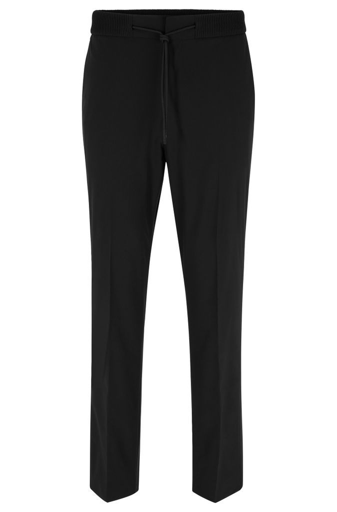 Packable extra-slim-fit trousers with elasticated waist