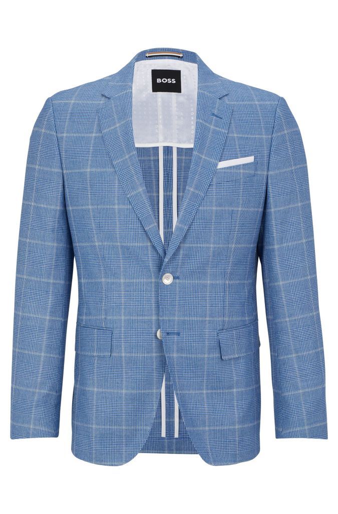 Slim-fit jacket in checked cloth with partial lining