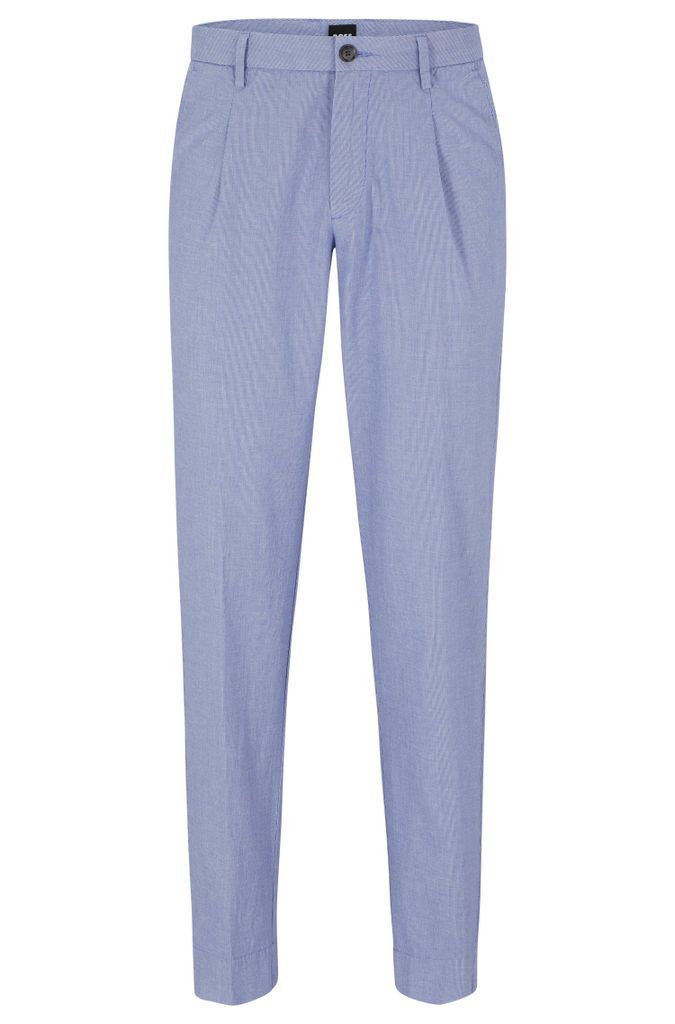 Slim-fit trousers in a patterned stretch-cotton blend