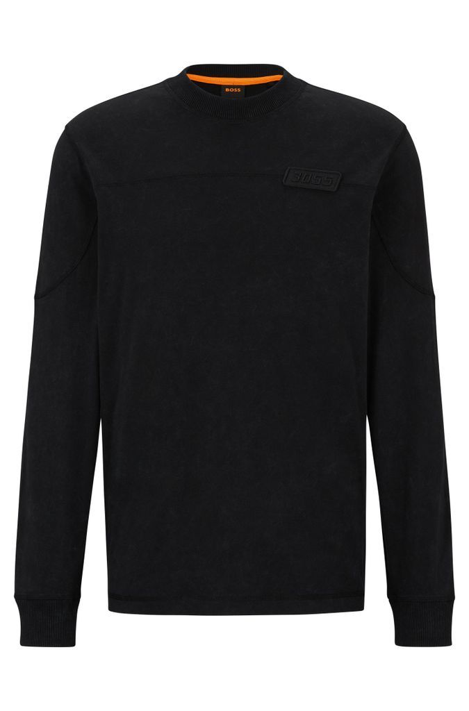 Relaxed-fit long-sleeved T-shirt with racing-inspired details